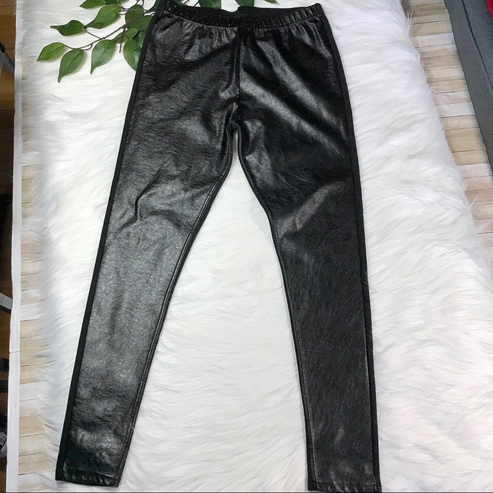 Faux Leather Leggings Sz M - Picture 2 of 7